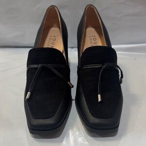 Journee Collection Women's Black Flats with Bow Detail